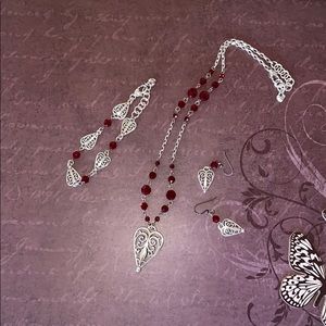 Brighton Milas Heart Red Necklace Set